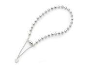 Amore LaVita Sterling Silver Beaded Dangling Heart Magnetic Clasp Bracelet 4.0mm