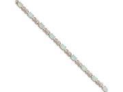 Sterling Silver 7inch Created Opal and Illusion Bracelet