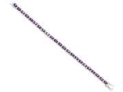 Sterling Silver Purple and Clear Cubic Zirconia Bracelet