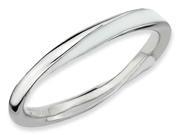 Stackable Expressions Sterling Silver Twisted White Enameled 2.5 x 2.25mm Stackable Ring Size 5