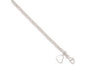 Sterling Silver Small Oval Rolo with Solid Heart Bracelet