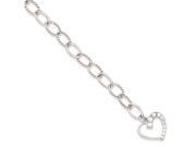Sterling Silver Journey Heart Cubic Zirconia Dangle Bracelet
