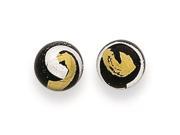 Sterling Silver Black Gold and Silver Color Murano Glass Earrings
