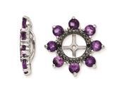 Sterling Silver Amethyst and Black Sapphire Earring Jackets