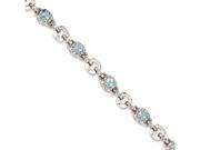 Sterling Silver Blue and Clear Cubic Zirconia Bracelet