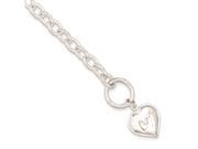 Sterling Silver Puffed Heart Charm Bracelet