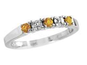 2.5mm Citrine Band Ring in Sterling Silver Size 8