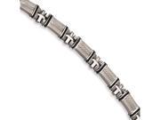 Chisel Stainless Steel Black Rubber Bracelet 8.25 inches