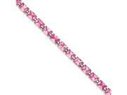 Sterling Silver 7.5inch Pink Cubic Zirconia Bracelet
