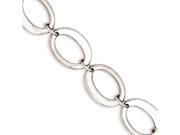 Sterling Silver Polished Oval Loop Bracelet