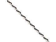 Sterling Silver 7.5in Black and White Cubic Zirconia Small Link Bracelet