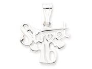 Sterling Silver Sweet 16 Pendant Necklace Chain Included