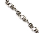 Chisel Stainless Steel Polished Skull Bracelet 8.75 inches
