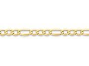 8 Inch 10k 7.3mm Semi solid Figaro Chain Bracelet in 10 kt Yellow Gold