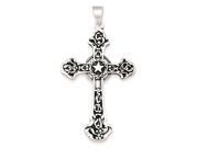 Sterling Silver Antiqued Cross Pendant Necklace Chain Included