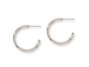 Chisel Stainless Steel 20mm Diameter J Hoop Post Earrings