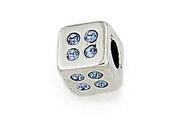 Zable Sterling Silver Cube with Blue Stones Bead Charm