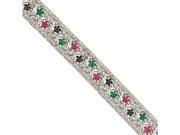 Sterling Silver Sapphire Ruby Emerald and Cubic Zirconia Bracelet