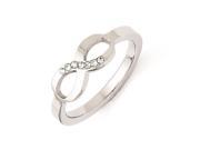 Stainless Steel Polished Infinity Symbol Cz Ring Size 7