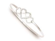 Sterling Silver Cubic Zirconia Heart Bangle