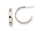 Chisel Stainless Steel 20mm Diameter J Hoop Post Earrings