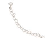 Sterling Silver 7inch Polished Fancy Heart Link Bracelet
