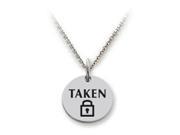 Stellar White Sterling Silver Taken Disc Pendant Necklace Chain Included