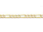 7 Inch 10k 6.75mm Light Figaro Chain Bracelet in 10 kt Yellow Gold