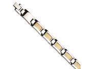Chisel Stainless Steel and 18k Gold Filled Accent Fancy Link Bracelet 8.25 inches