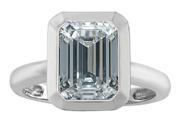 Star K 9x7mm Emerald Cut Octagon Solitaire Ring with Genuine White Topaz in Sterling Silver Size 8