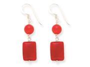 Sterling Silver Red Coral red Agate Earrings