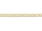7 Inch 10k 6.0mm Semi solid Curb Link Chain Bracelet in 10 kt Yellow Gold