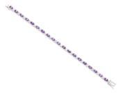 Sterling Silver Purple and Clear Cubic Zirconia Bracelet