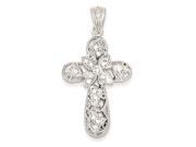 Sterling Silver Cubic Zirconia Cross Pendant Necklace Chain Included