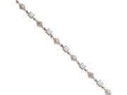 Sterling Silver White Created Opal Bracelet