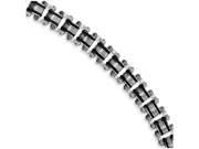 Chisel Stainless Steel Black Rubber 8.25in Bracelet