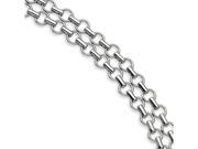 Chisel Stainless Steel Polished Link Double Row 7.5in Bracelet
