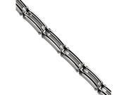 Chisel Stainless Steel Wire Brushed and Polished 9in Bracelet
