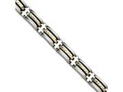 Chisel Stainless Steel and 14k Bright Cut 8.5in Bracelet
