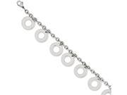 Chisel Stainless Steel Polished Dangle Circles 7.5in Bracelet