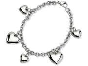 Chisel Stainless Steel Polished Hearts 8in Bracelet