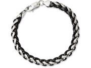 Chisel Stainless Steel Polished and Black Ip plated 8.25in Bracelet