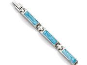 Chisel Stainless Steel Blue Enamel 7.25in Bracelet