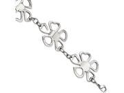 Chisel Stainless Steel Polished Flowers 8in Bracelet