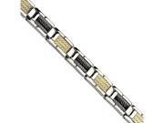 Chisel Stainless Steel Black Ip plated Wire and 14k 8.5in Bracelet