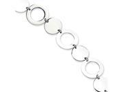 Chisel Stainless Steel Polished Circles 7.5in Bracelet