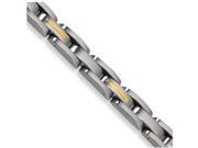 Chisel Stainless Steel 14k Yellow Inlay 8in Bracelet