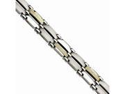 Chisel Stainless Steel and 14k Brushed and Polished 8.5in Bracelet