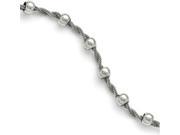 Chisel Stainless Steel Polished Beaded and Twisted Bracelet