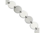 Chisel Stainless Steel Polished and Brushed Circles 7.5in Bracelet